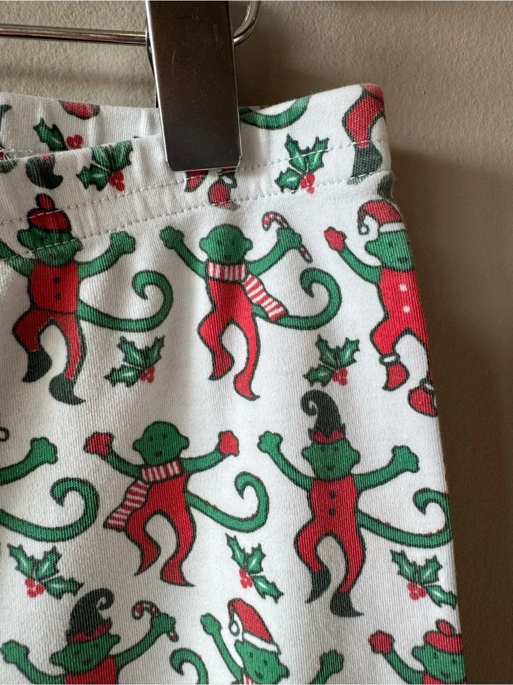 Roller Rabbit Kids Monkey Christmas Holiday Print Pajamas Bottoms Only 10 Years